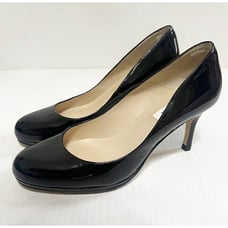 LK Bennett London Stila Trench Black Patent Leather Pump Sz 37.5 US Sz 7.5