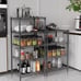 3 Tier Grey Storage Racks and Shelving - Heavy Steel Material Pantry Shelves