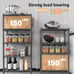3 Tier Grey Storage Racks and Shelving - Heavy Steel Material Pantry Shelves