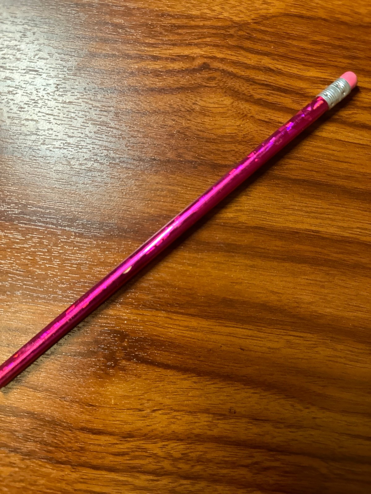 Pink holographic pencil