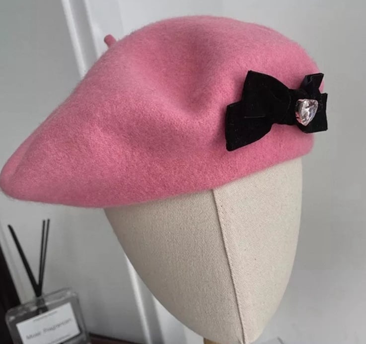 Classic Bow Wool Beret