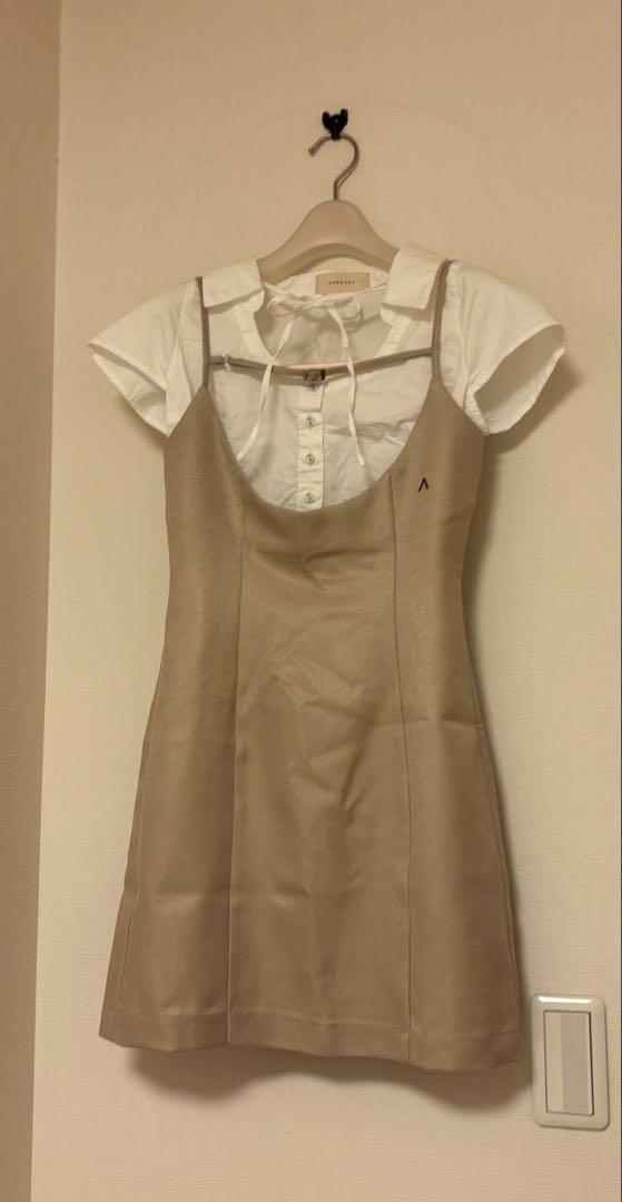ANDMARY Betty layered dress ベージュ ANDMARY】Betty layered dress
