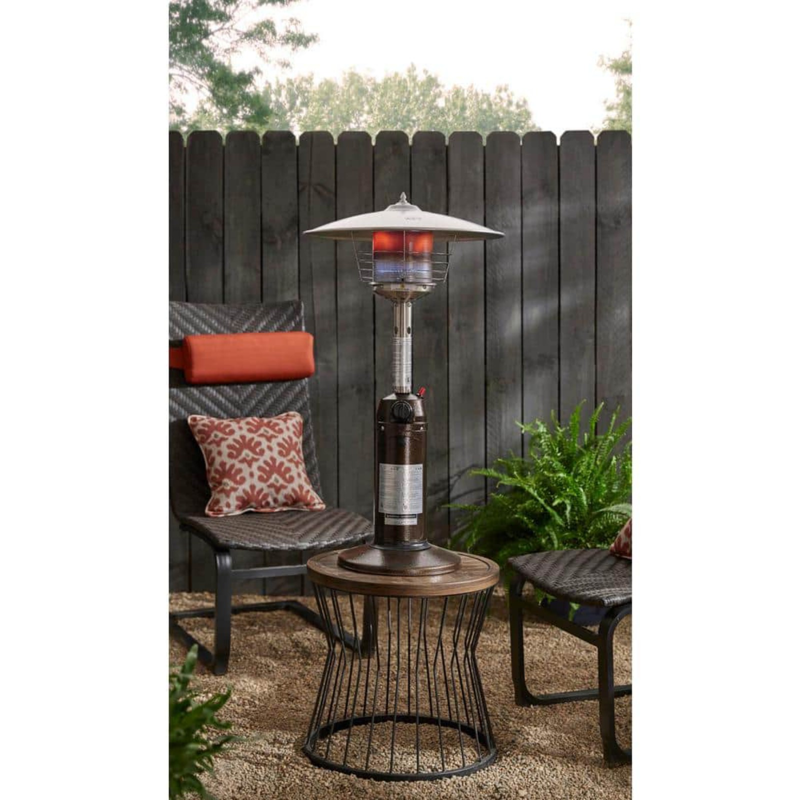Hampton Bay 11,000 BTU Powder Coated Bronze Tabletop Propane Patio Heater (O1125