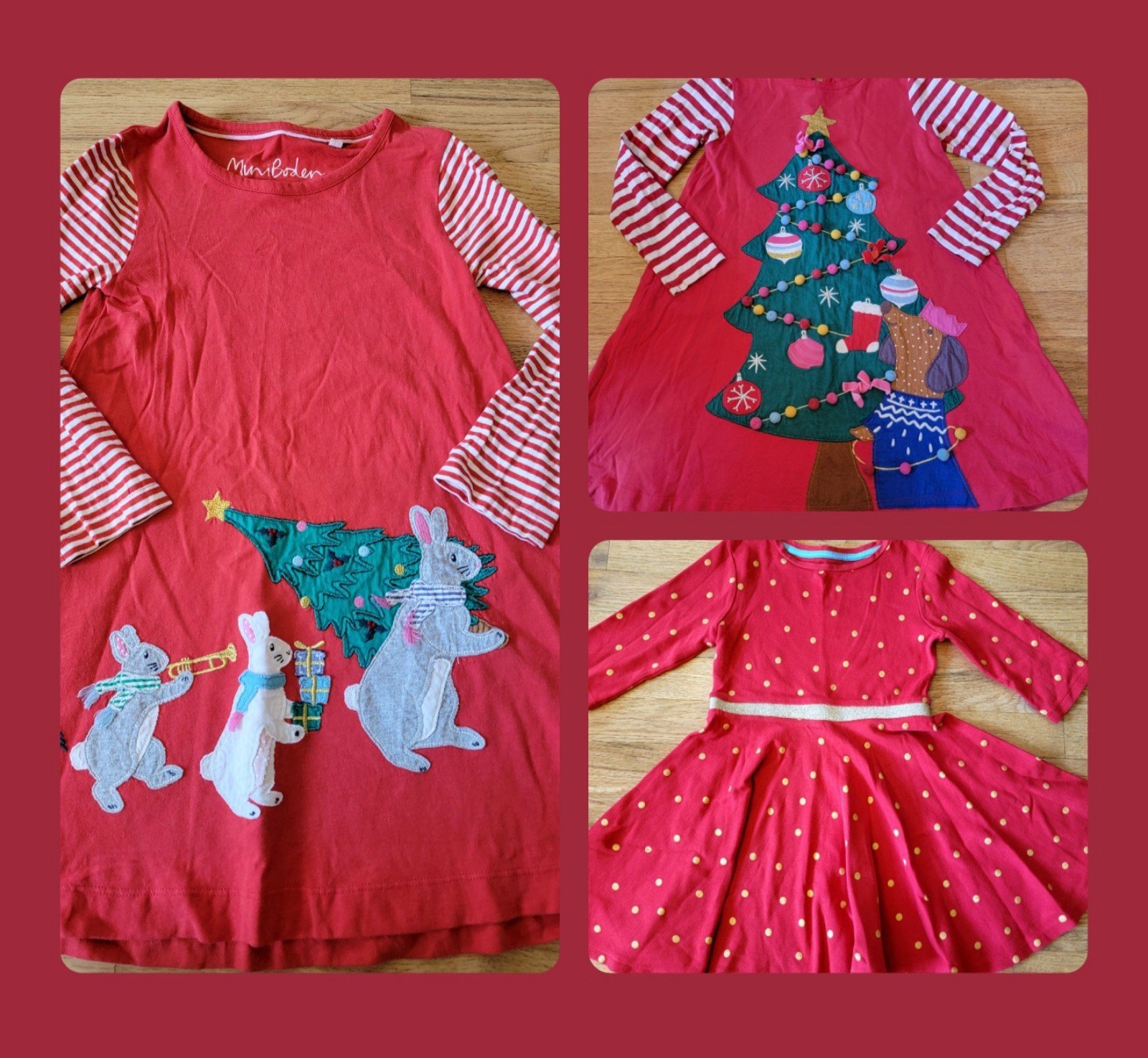 Boden 5-6 bundle of Christmas dresses