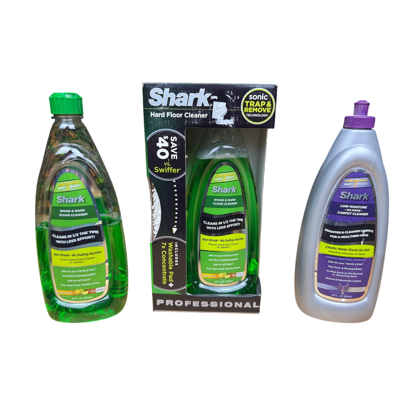 Shark Hard Wood Cleaner Sonic Duo 28 Oz Italian Citrus + Washable Pad NEW NIB