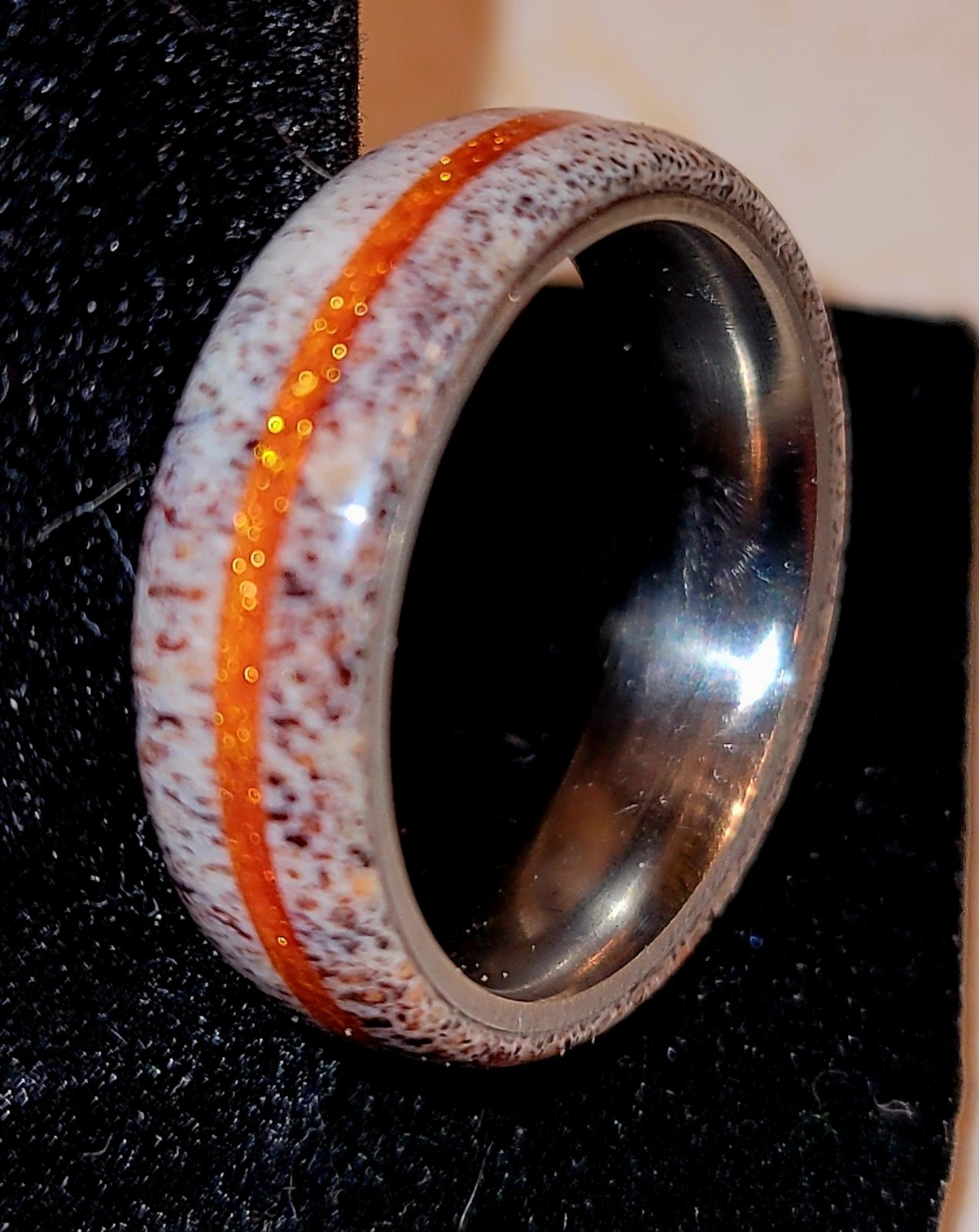 Custom made elk antler ring