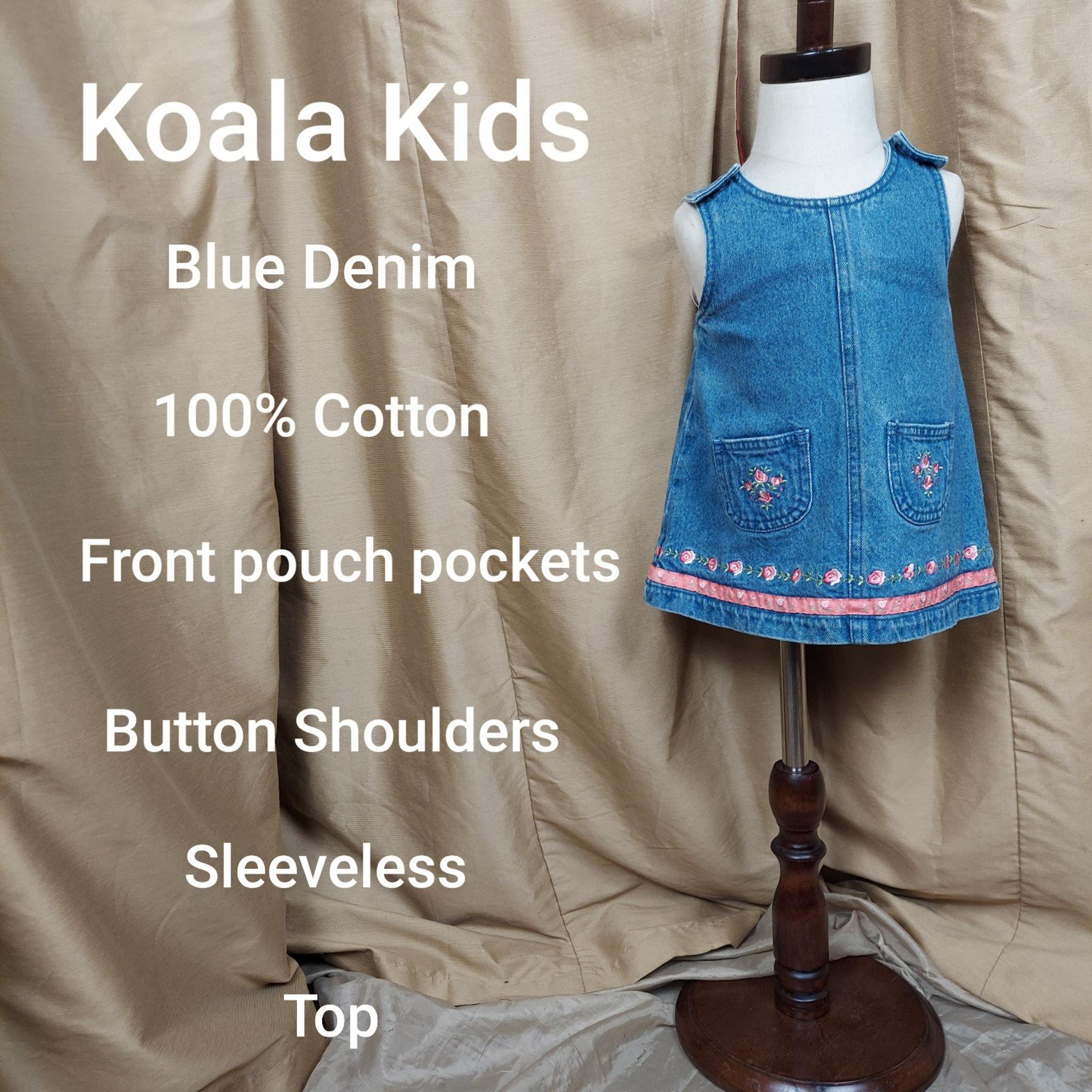 Koala kids blue denim floral detail top size 12 mos.