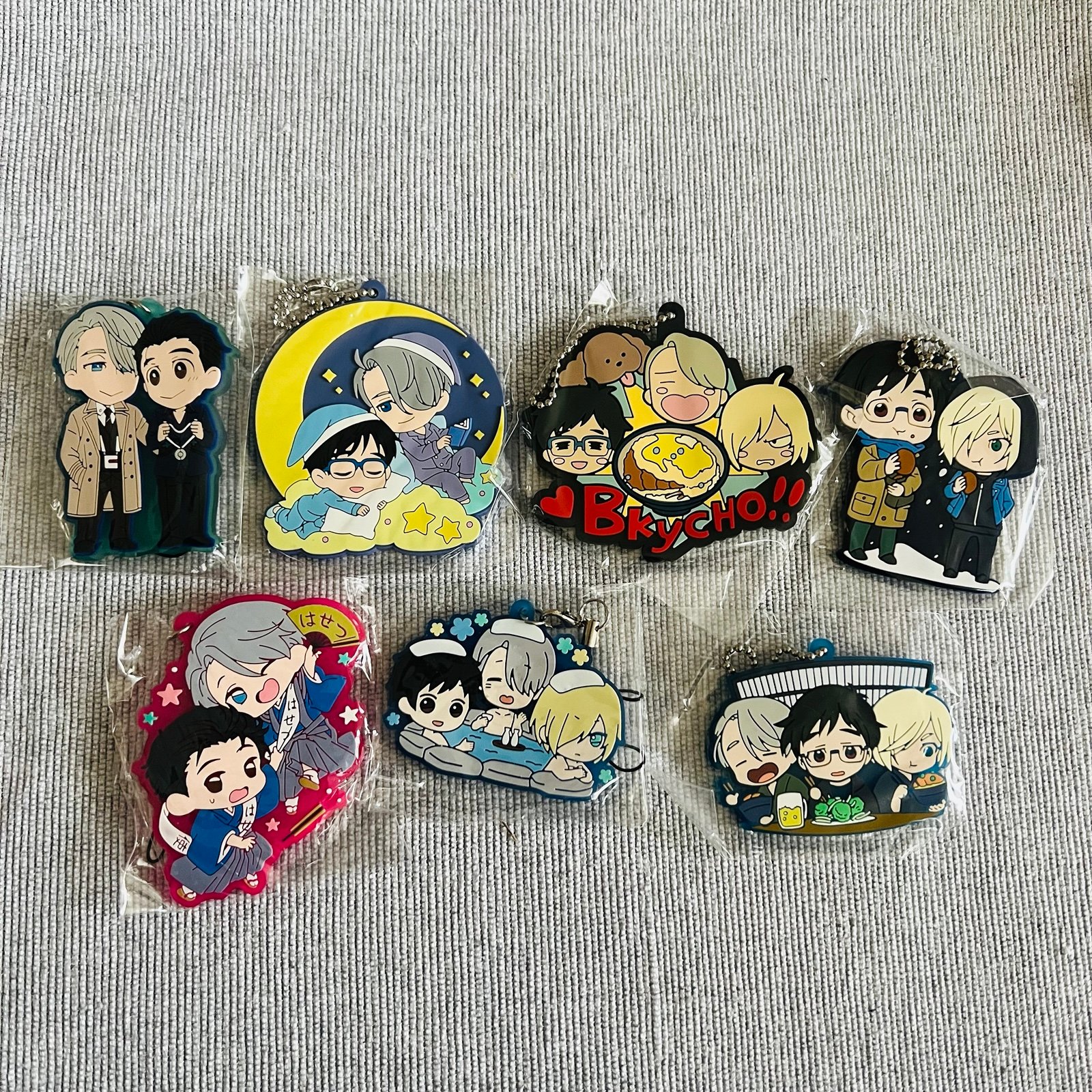 Bl/Yaoi Yuri on Ice! Keychain Rubber Strap Merch Lot