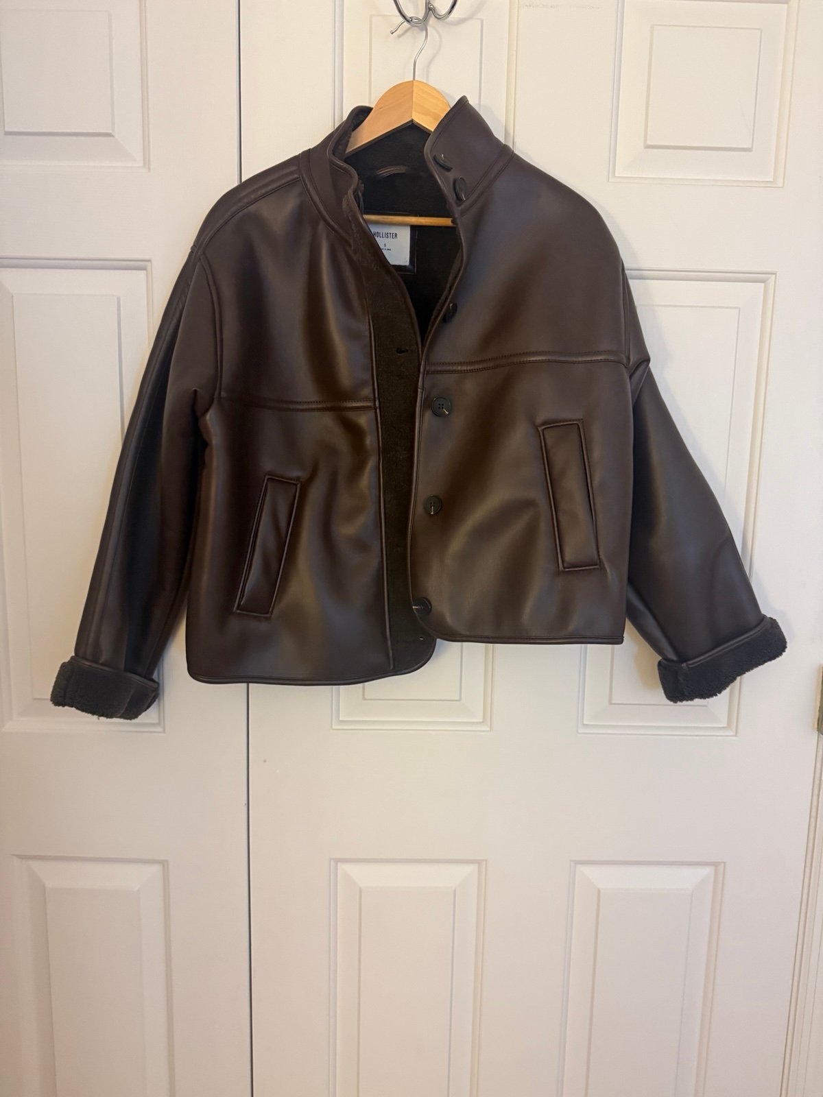 Hollister Faux Leather Winter Coat