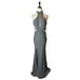 La Femme Dress Women 00 Gray Gunmetal Beaded High Neck Cut Out Formal Gown Prom