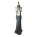 La Femme Dress Women 00 Gray Gunmetal Beaded High Neck Cut Out Formal Gown Prom