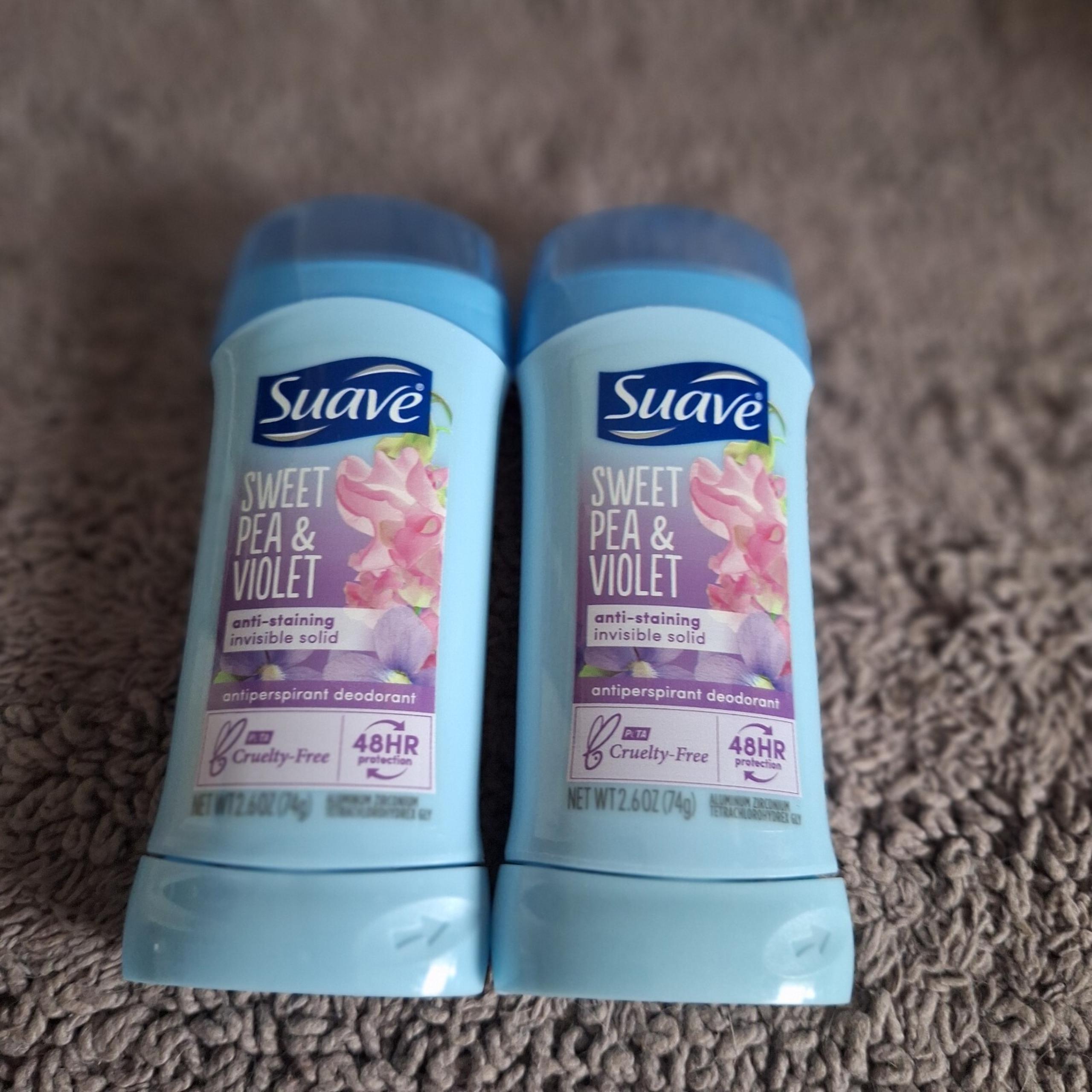2 Pack Suave Invisible Sweet Pea & Violet Antiperspirant Deodorant 2.6oz