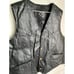 Diamond Plate Genuine Leather Motorcycle Biker Vest with Side Ties Men Size M