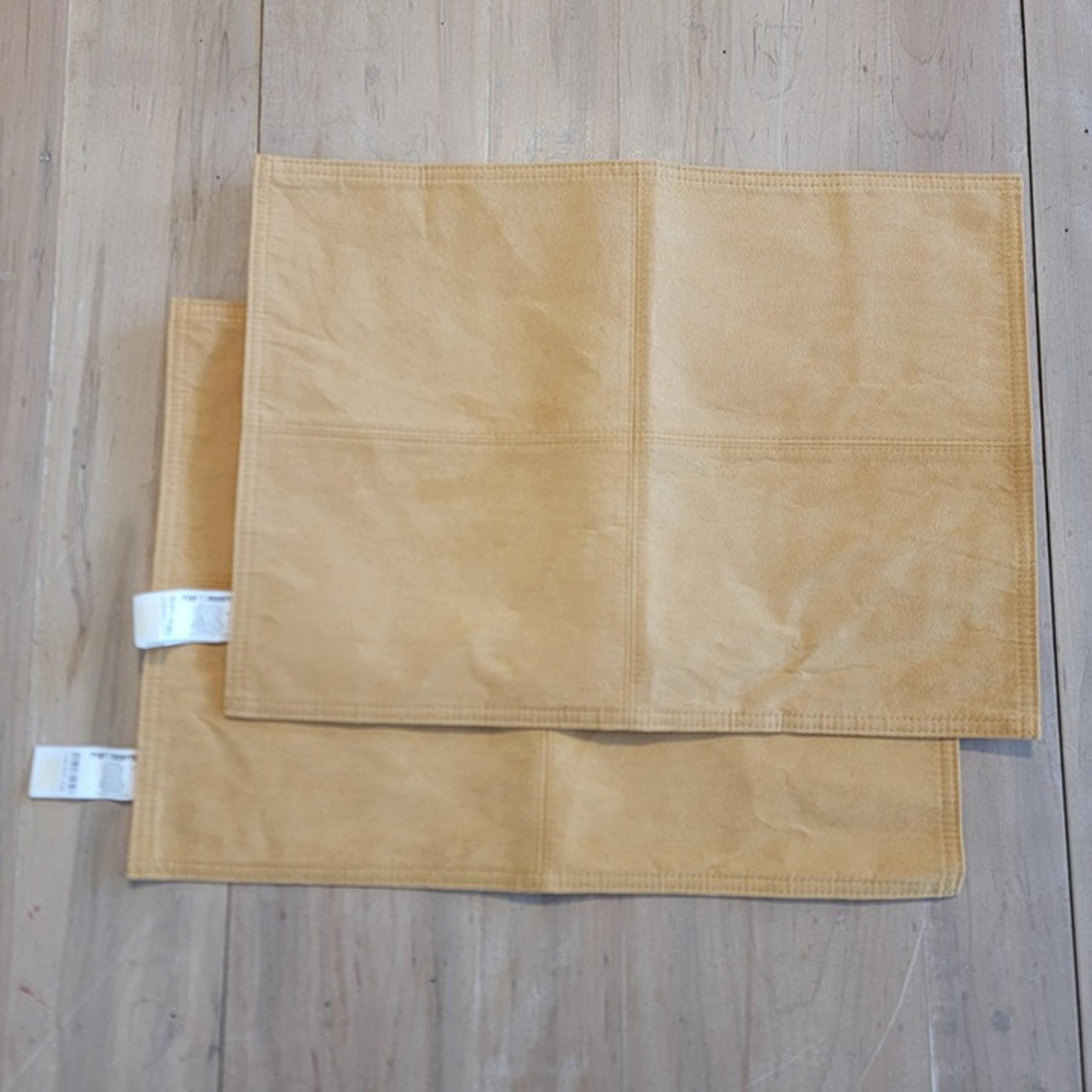 SET OF 2 Pier One Imports Light Brown Faux Suede Rectangle Placemats