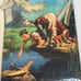 Moonlight And Roses Marta E. Peters Boy And Dog Wooden Oversized Post Card Art