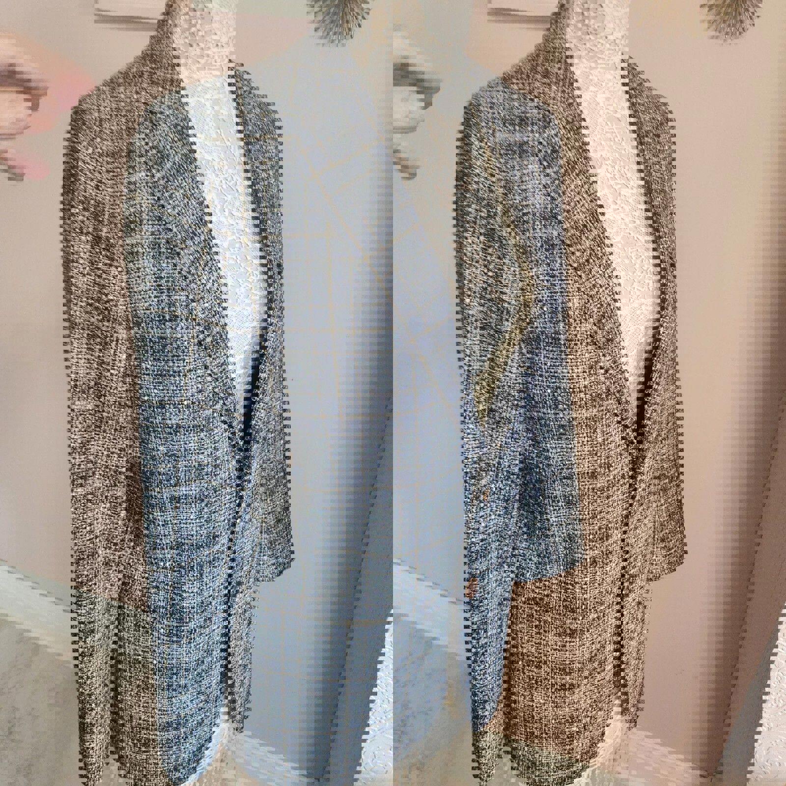 EUC Paul Betenly Duemila Cori blazer jacket j lester 40R blue tan white