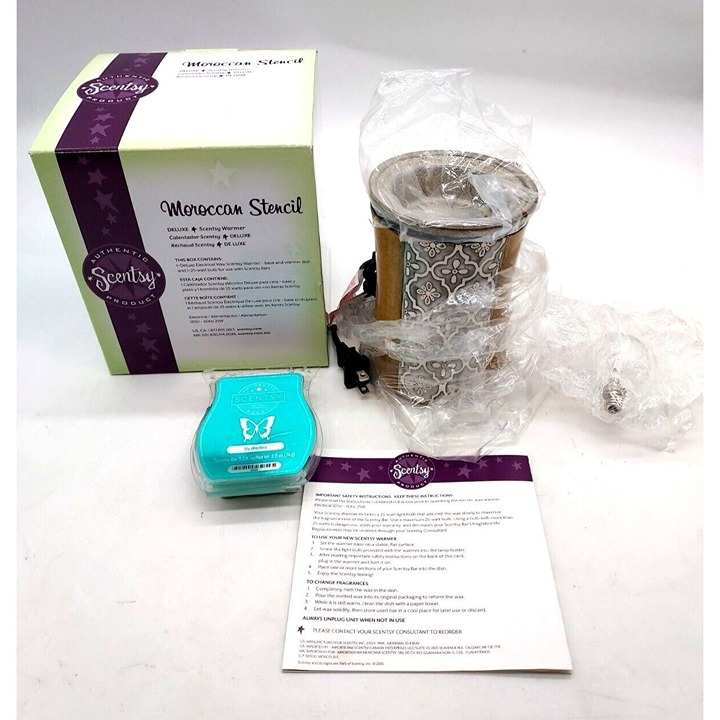 Scentsy Moroccan Stencil Crackle #29921 Warmer Full Size Retired NOS
