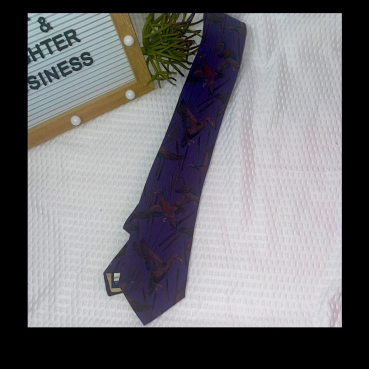 VINTAGE POLO RALPH LAUREN DUCK WOOL NECK TIE Made in the USA Length: 55 Width