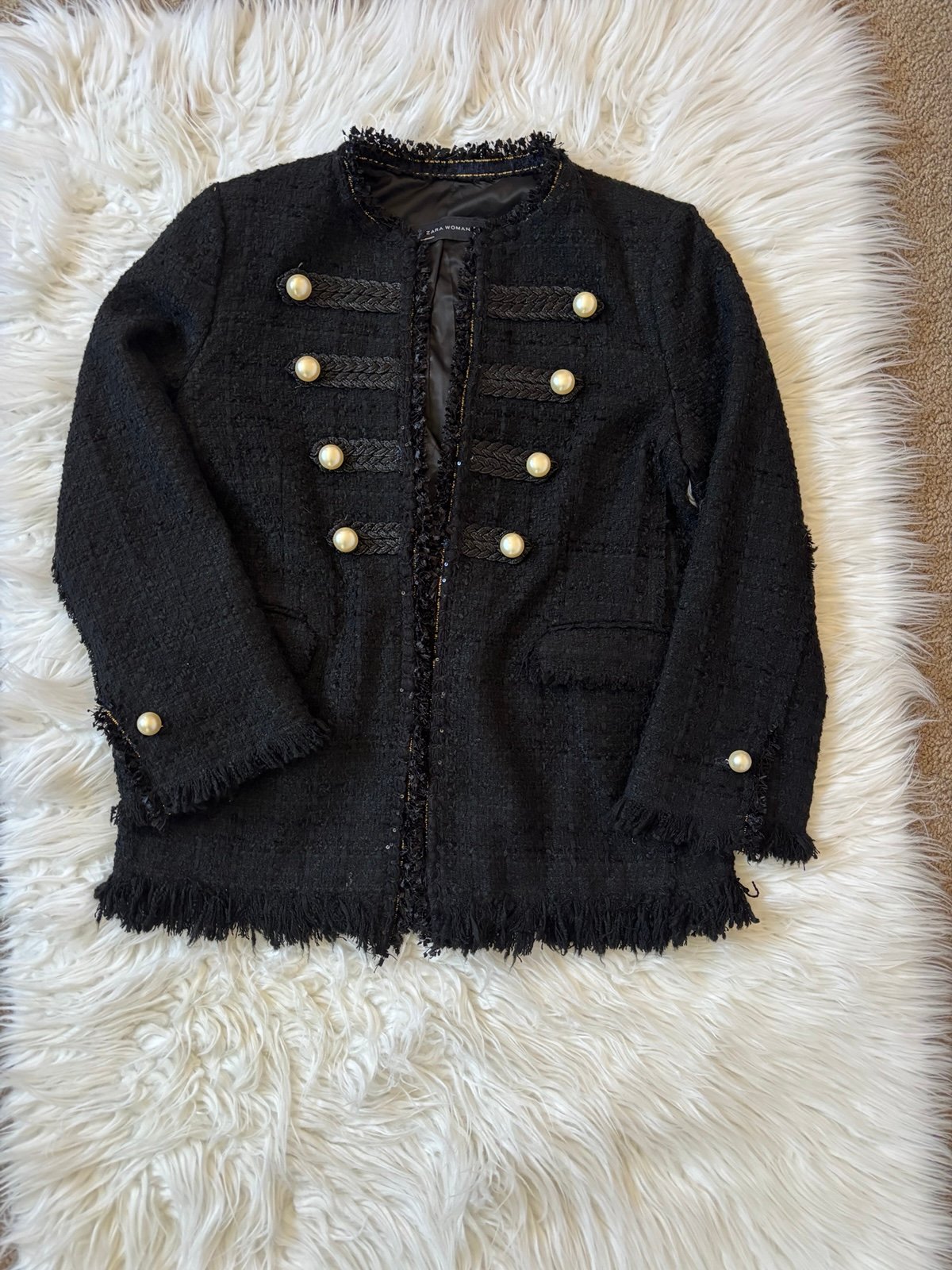 Jacket NWT Zara Tweed Jacket black coat