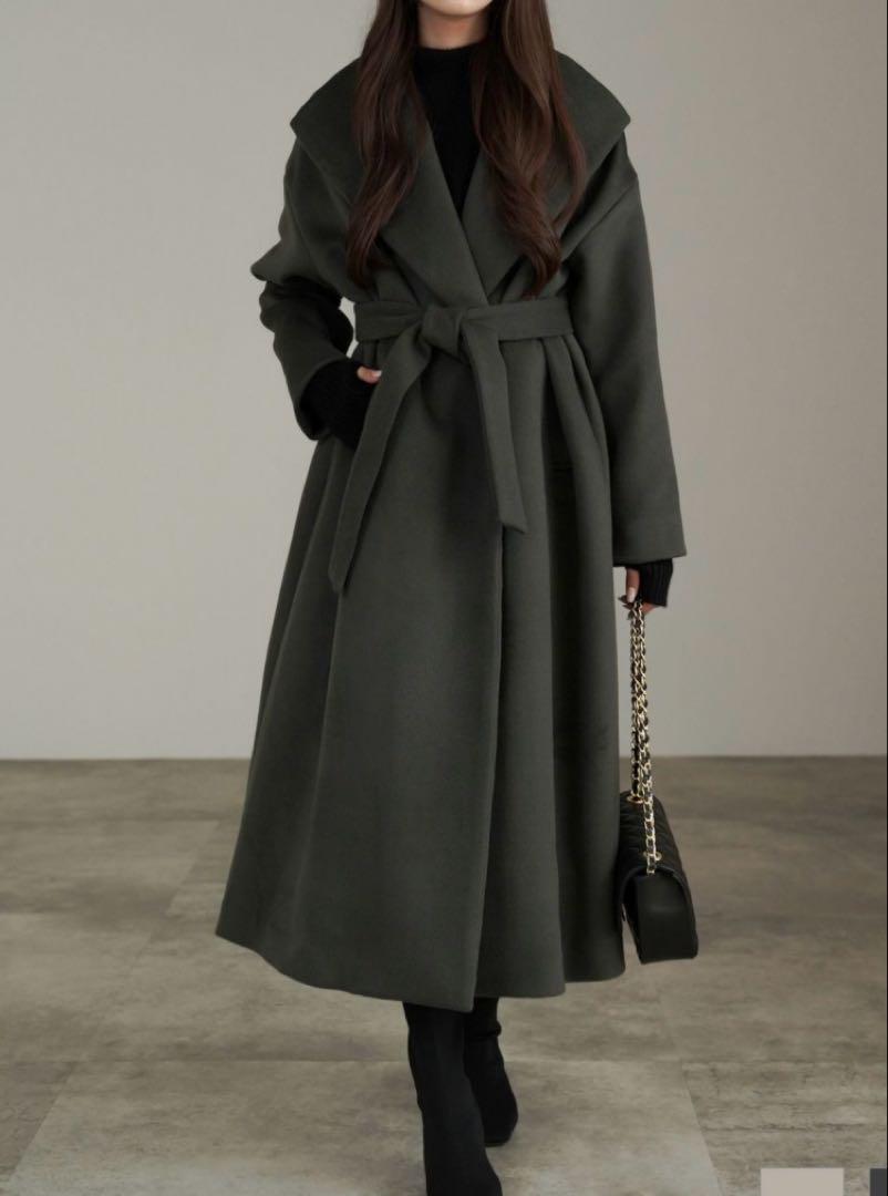 lieulien x nap Big Collar Wool 100% Long Coat