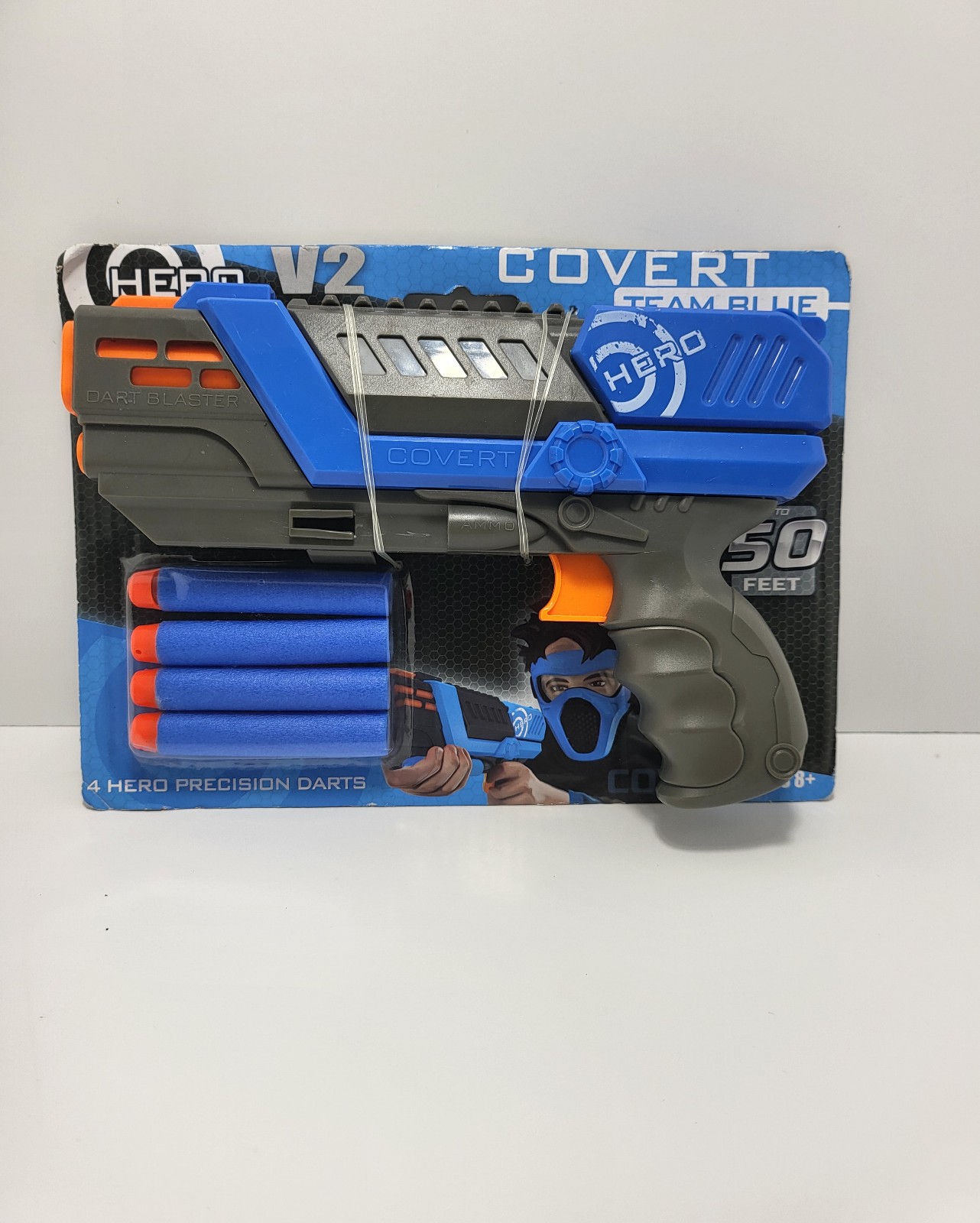 Playtek Covert Pistol Dart Blaster Gun Team Blue Covert Hero V12.