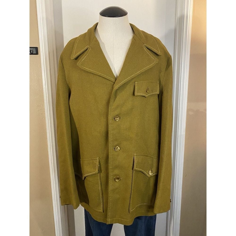 Vintage Silton California Mens Green Blazer Jacket Large L