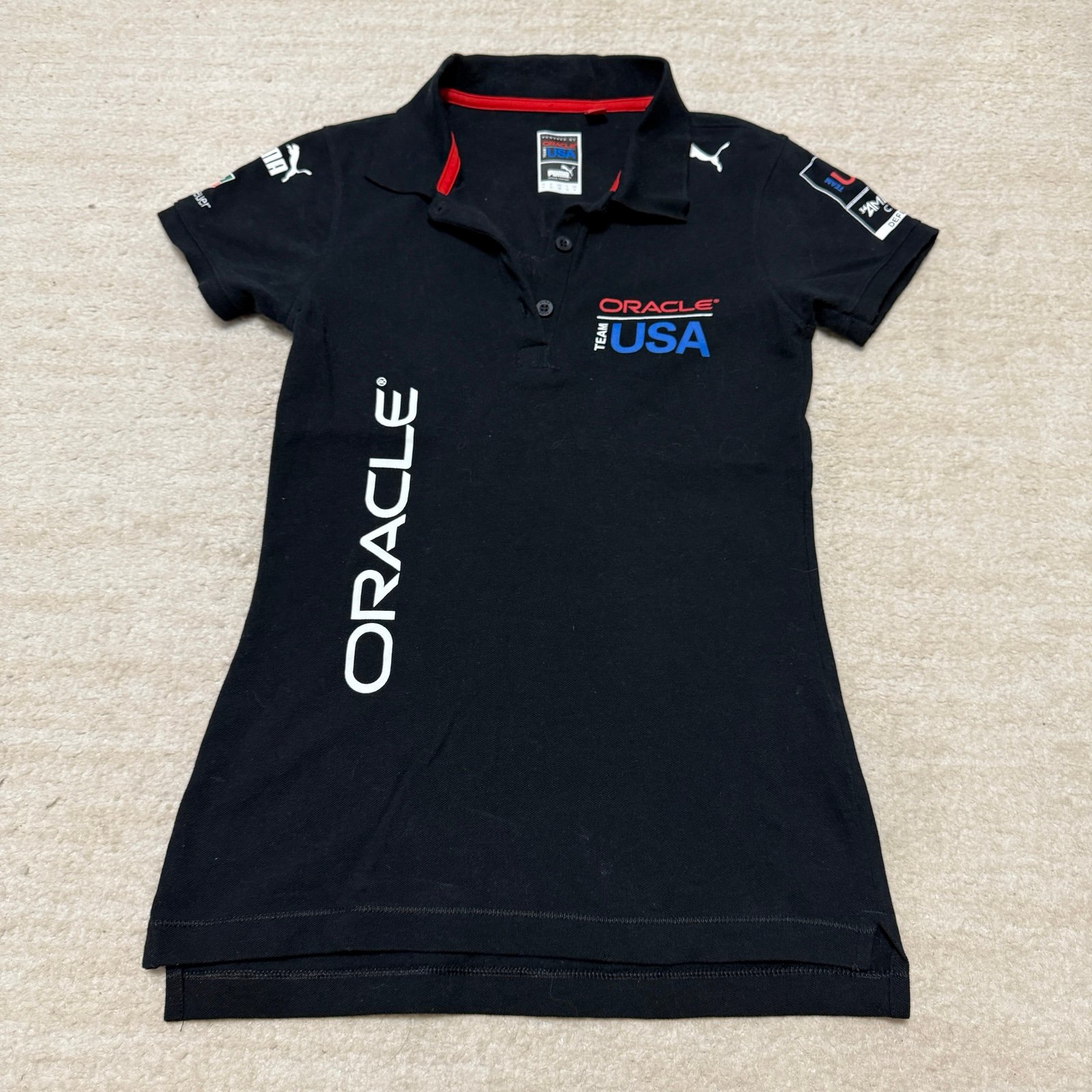 Puma Oracle Team USA Racing Polo Black Women's XS