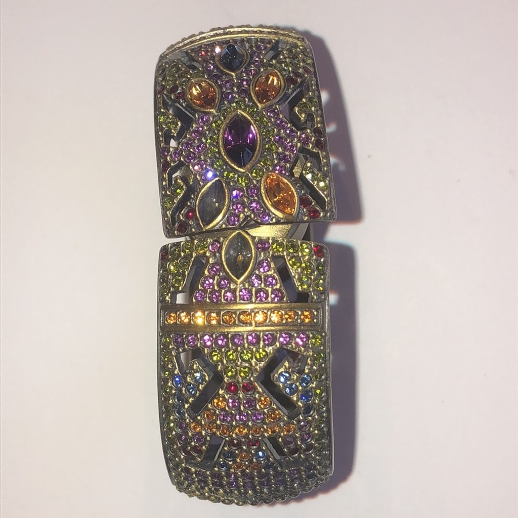 Heidi Daus CZ Rhinestones Hidden Watch Bangle Bracelet