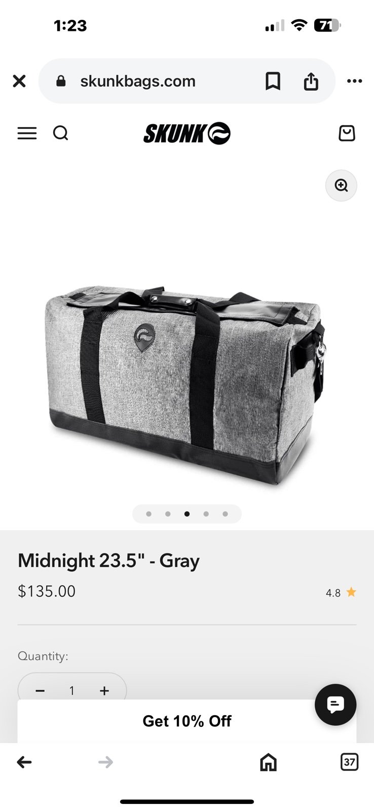 Skunk Bags Large Duffle Bag smell-proof Lockable
