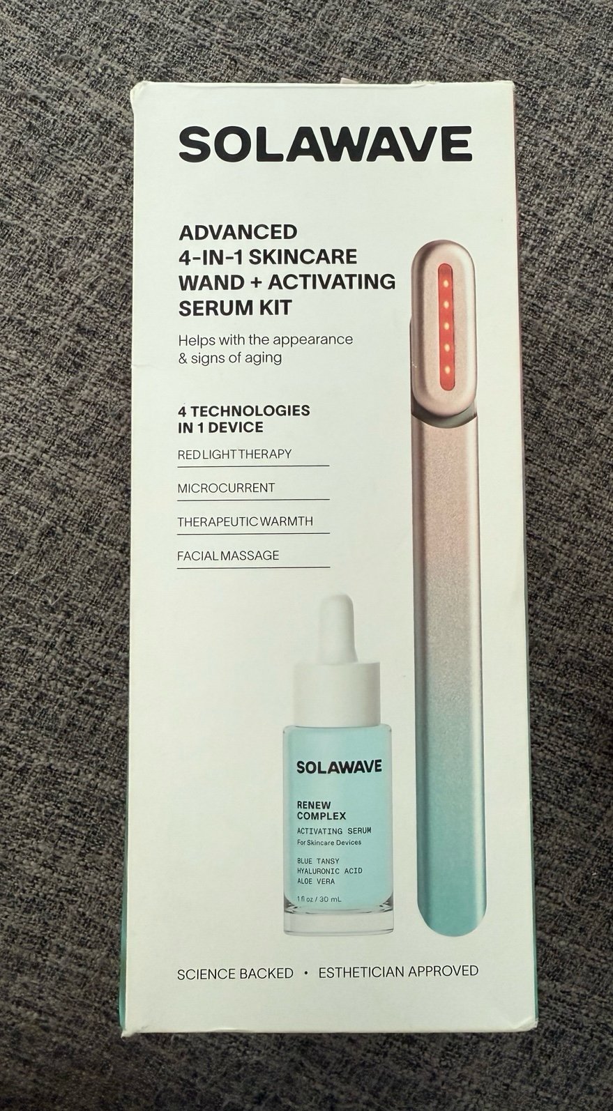 SOLAWAVE 4 in 1 skincare wand + serum kit