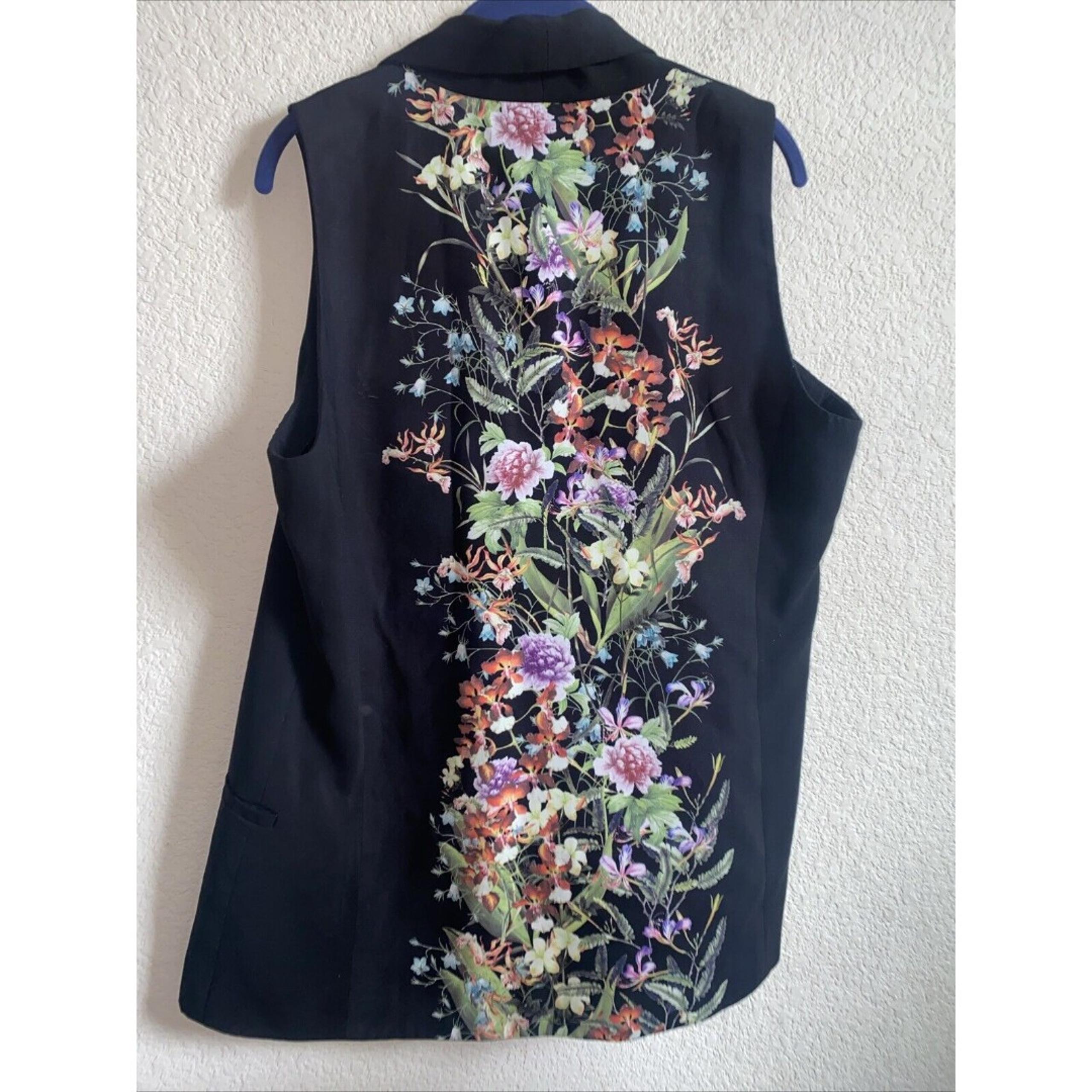 Mural Art Has No Boundaries Long Vest Floral Orchids Open Large Women Hippie