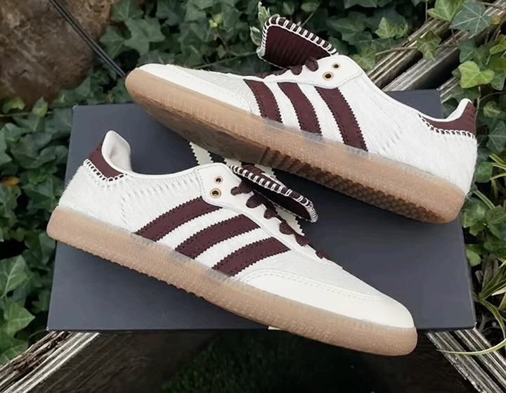 Wales Bonner x Adidas PONY SAMBA Cream White Mystery Brown EU37=Women's 6
