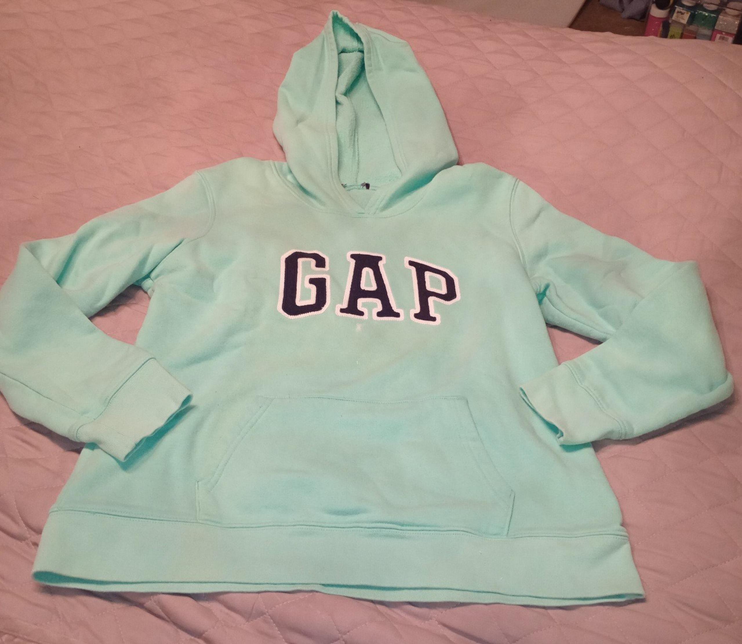Gap Ice Green Hooded Sweatshirt Juniors Size Large