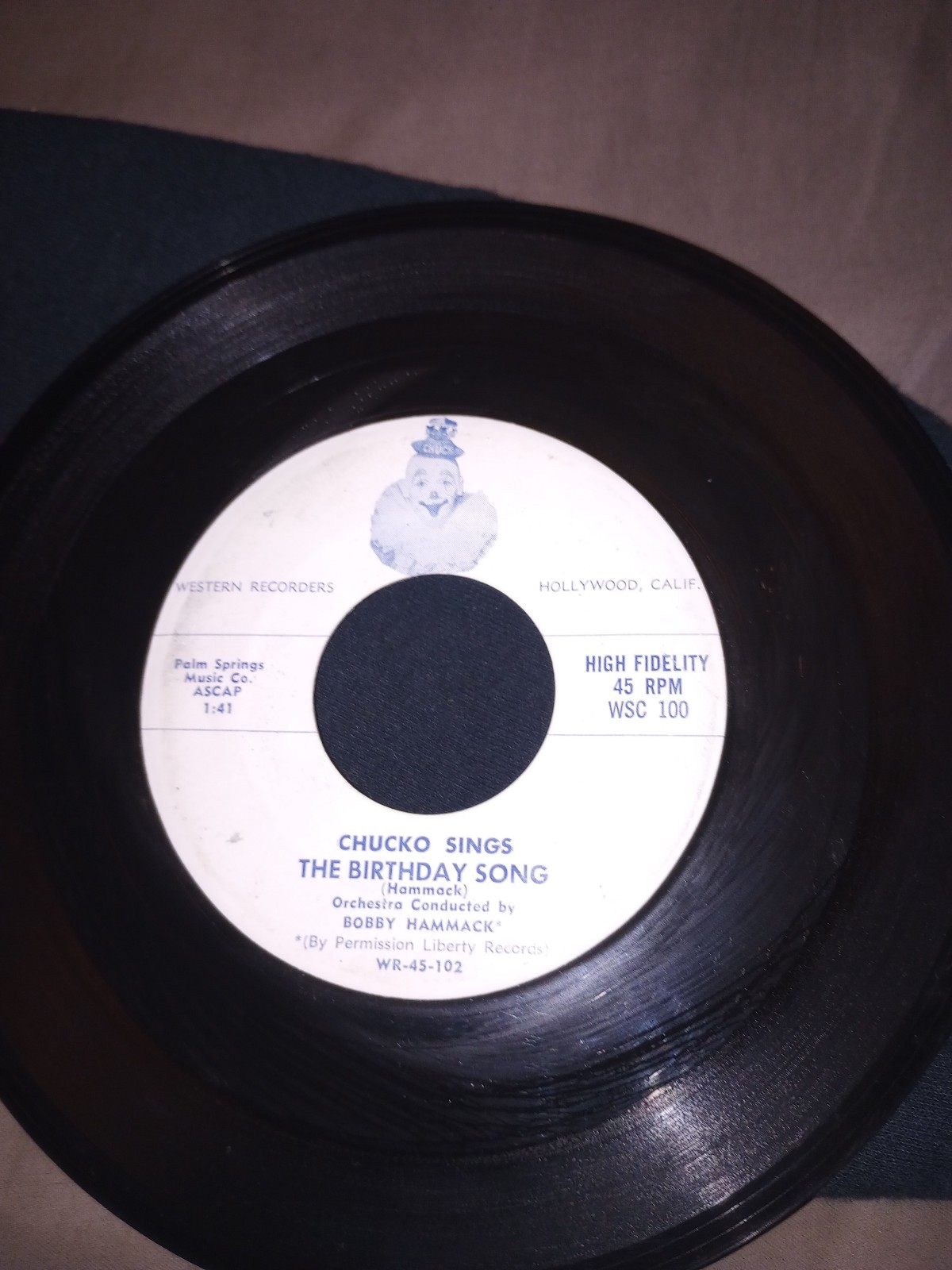 chucko sings the birthday song vinyl 45 ultra rare vintage