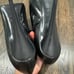 FENDI Patent Leather and Mesh Open Toe Booties (39/9)