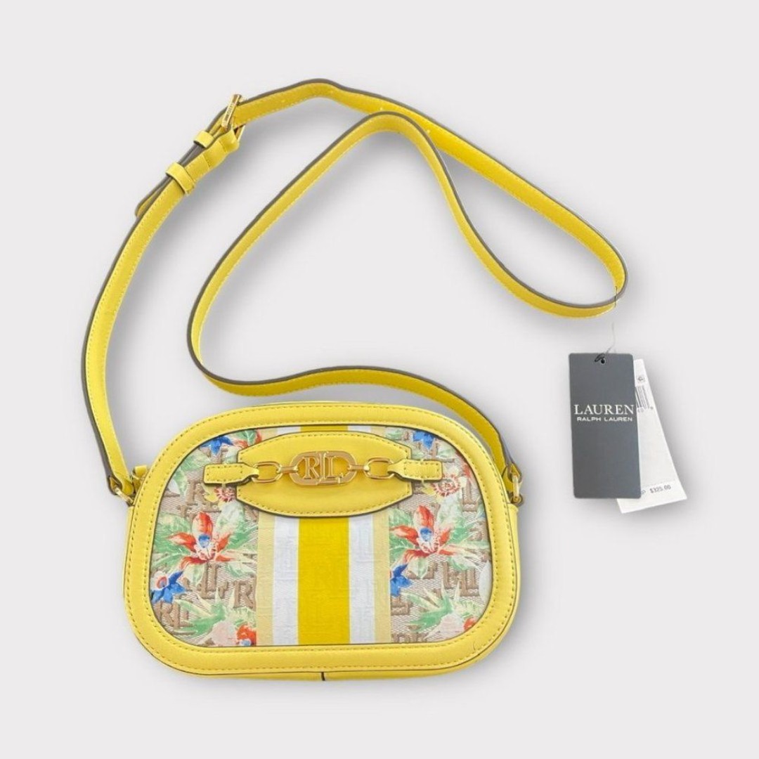 NWT Lauren Monogram Medium Jordynn Floral Crossbody Bag Designer Resort