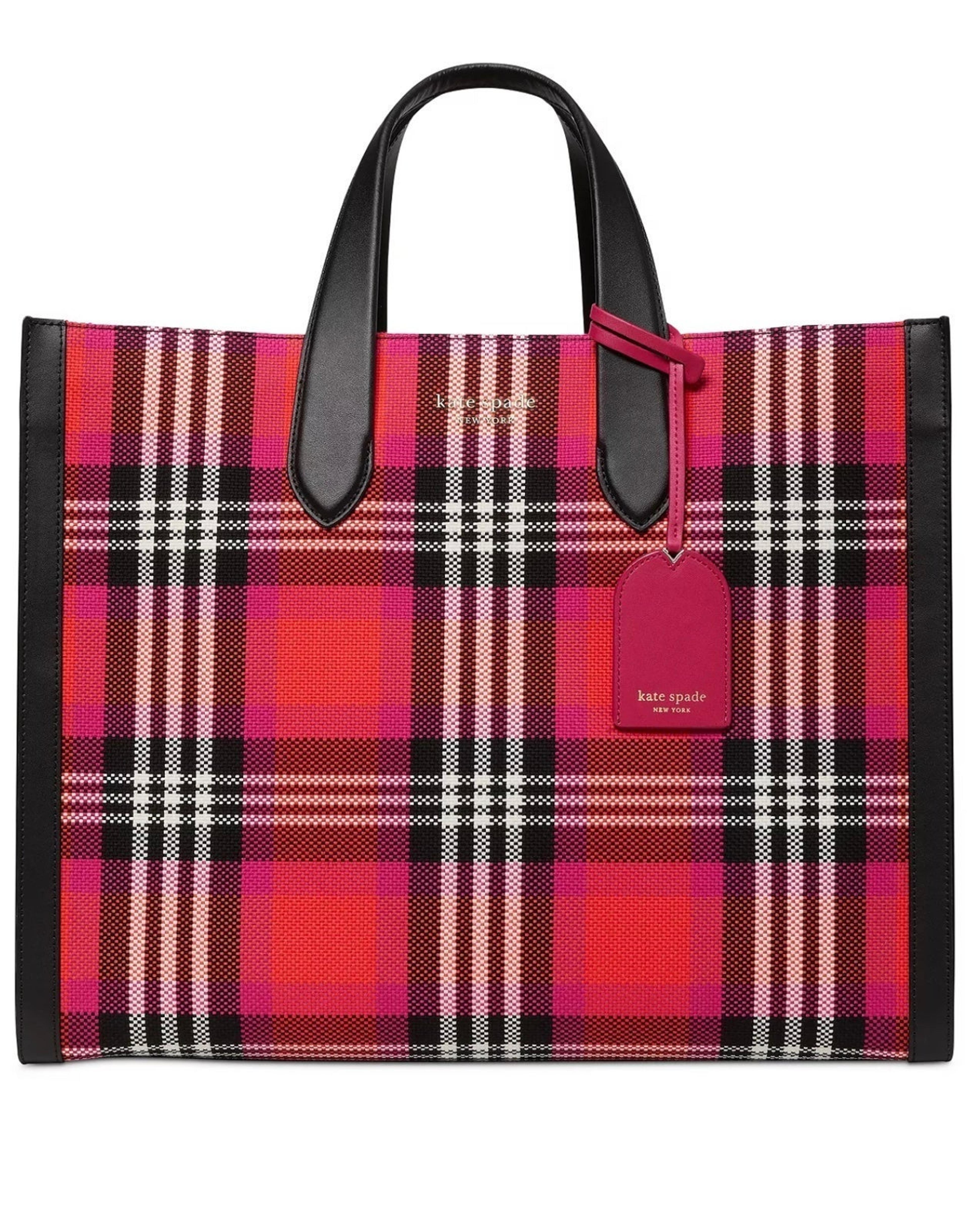 Red and black plaid kate spade purse Clearance