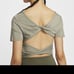 Nike One Classic Women's Dri-FIT Short-Sleeve Cropped Twist Top