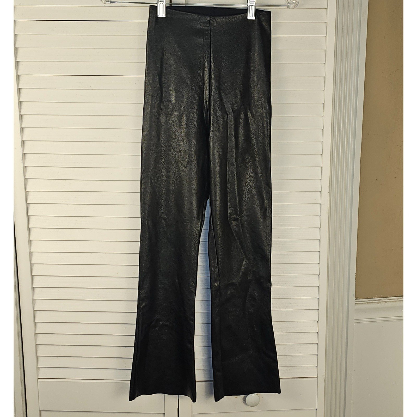 Commando Womens Black Faux Leather Crop Pants XS