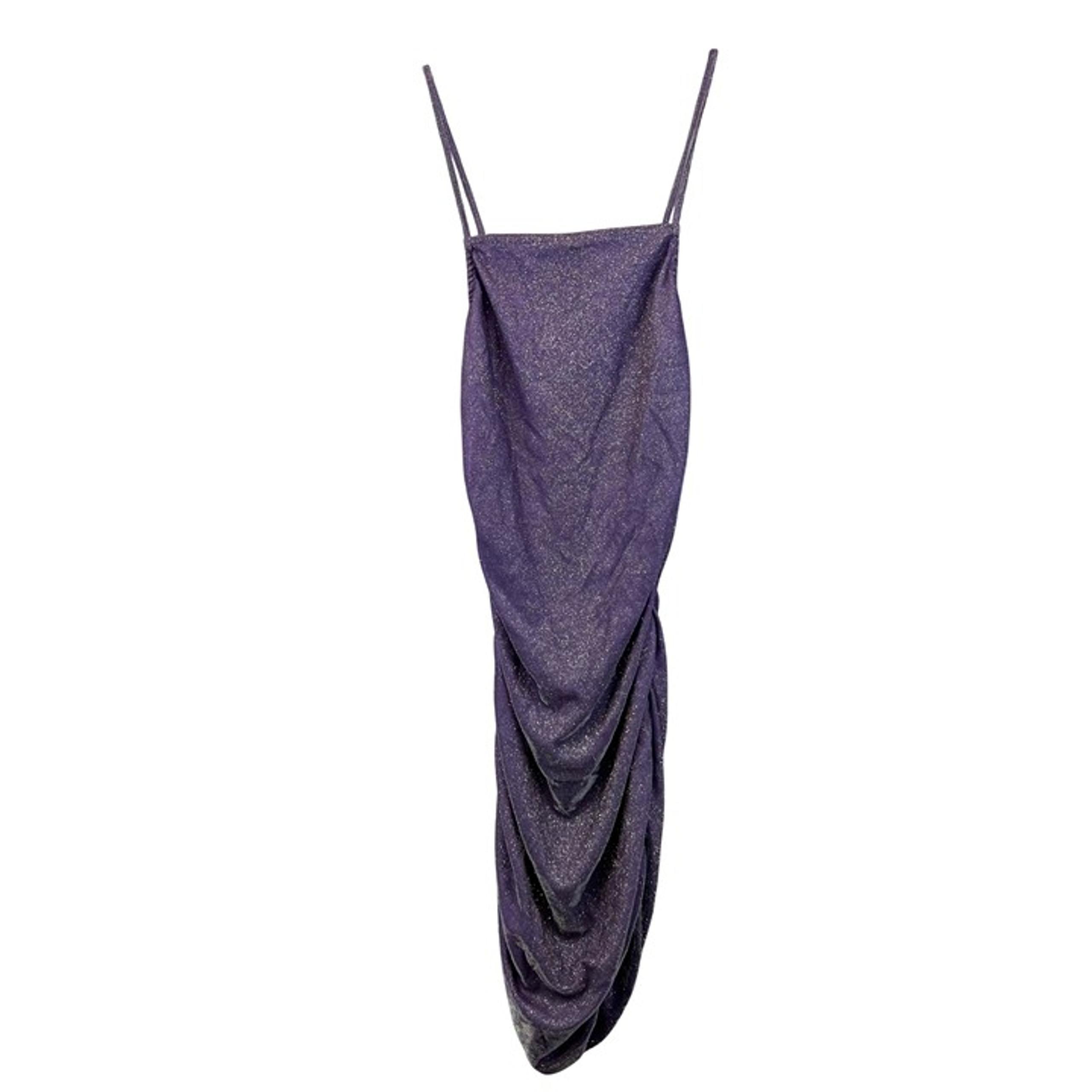 H&M Divided Womens Glitter Bodycon Dress Ruched Square Neck Purple Size XS