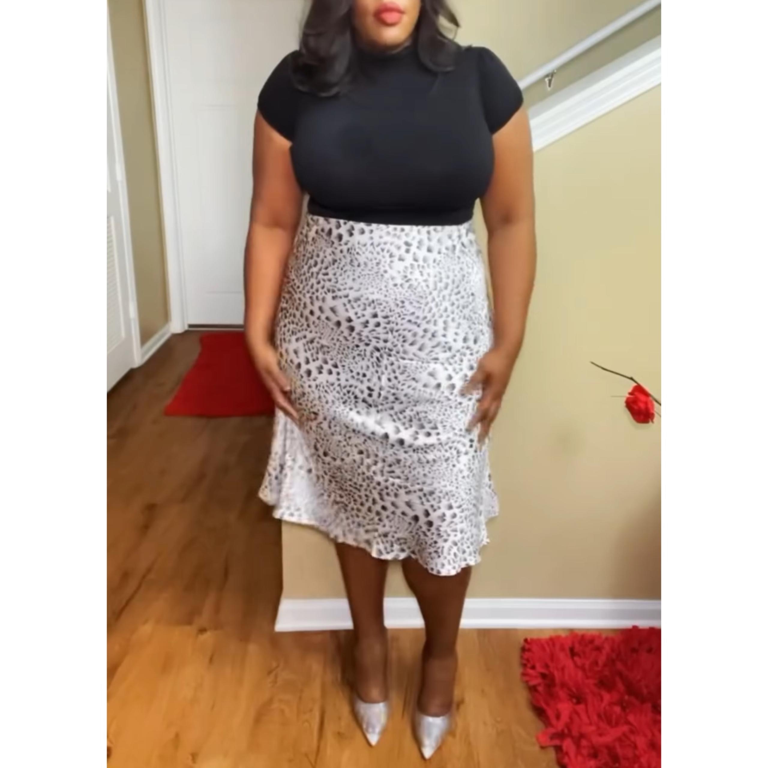 Leopard High Waisted Elastic Waist Skirt is Classy Skirt