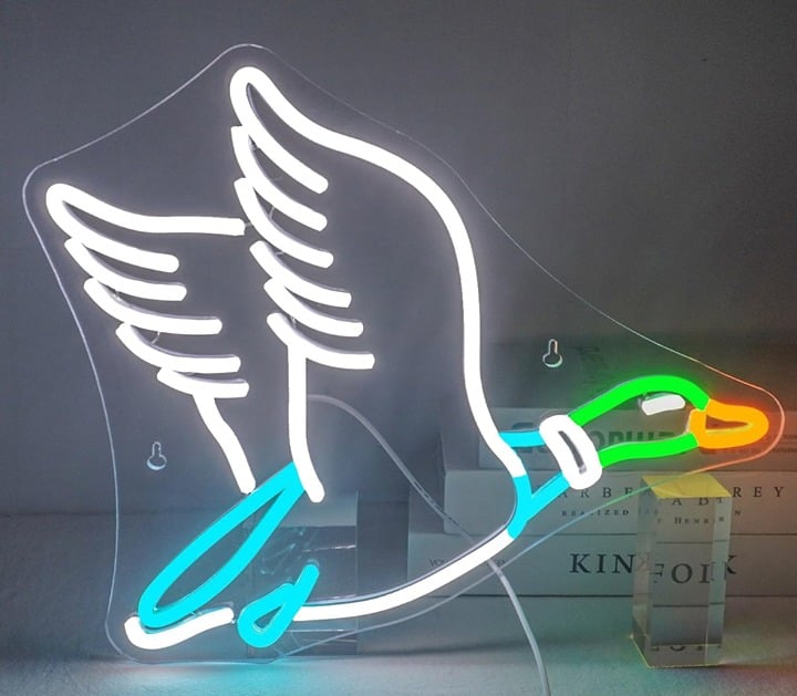Vivid Bright Flying Duck Goose LED Night Light Room Wall Decoration
