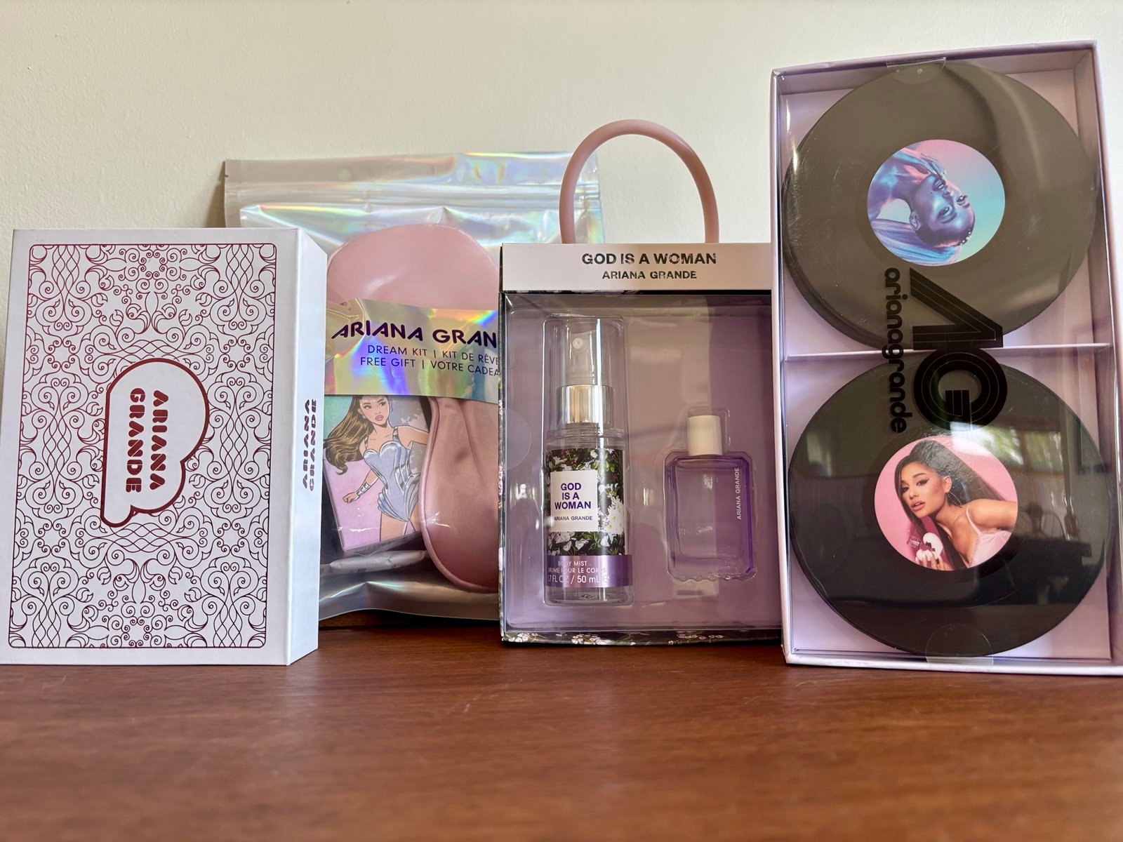 Ariana Grande Set - Coasters, Playing Cards, God is a Woman mini, Dream Kit