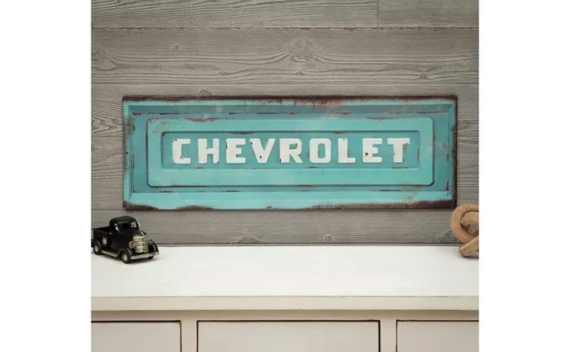 Chevrolet Metal Vintage Tailgate Wall Sign