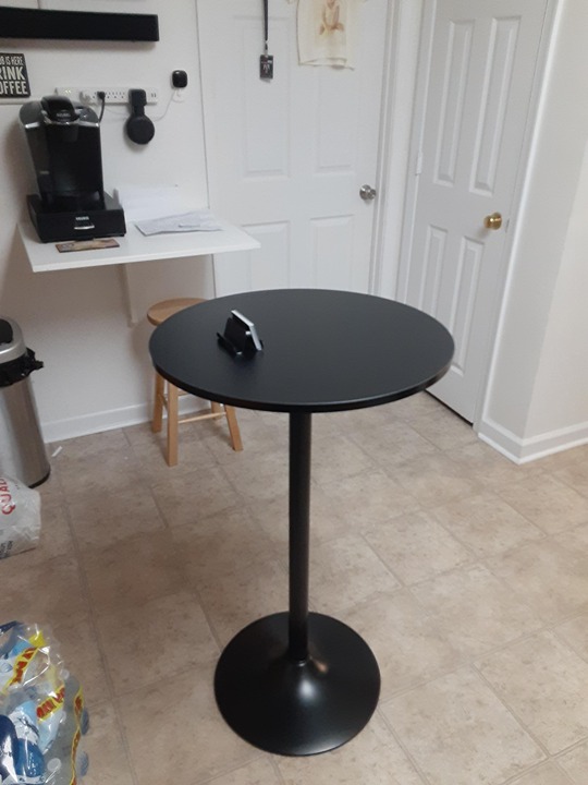 NEW 2 Pack Round Bar and Pub Table, Black
