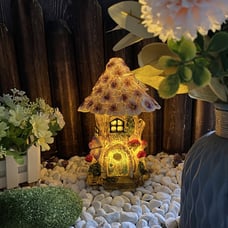 Solar Lights House Resin Crafts Outdoor Garden Courtyard Landscape Decoration