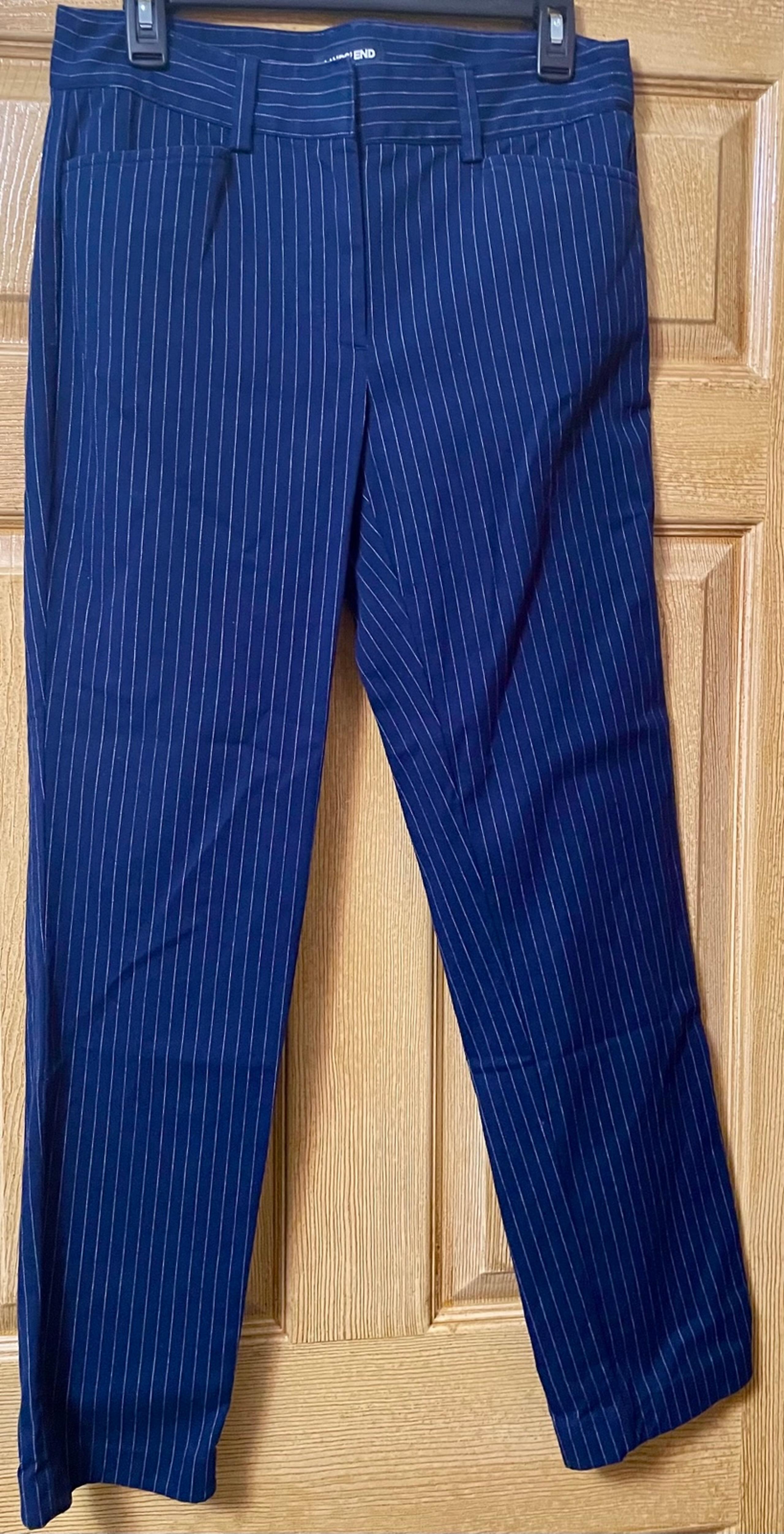 Lands’ End Blue and White Striped Dress Pants Size 6