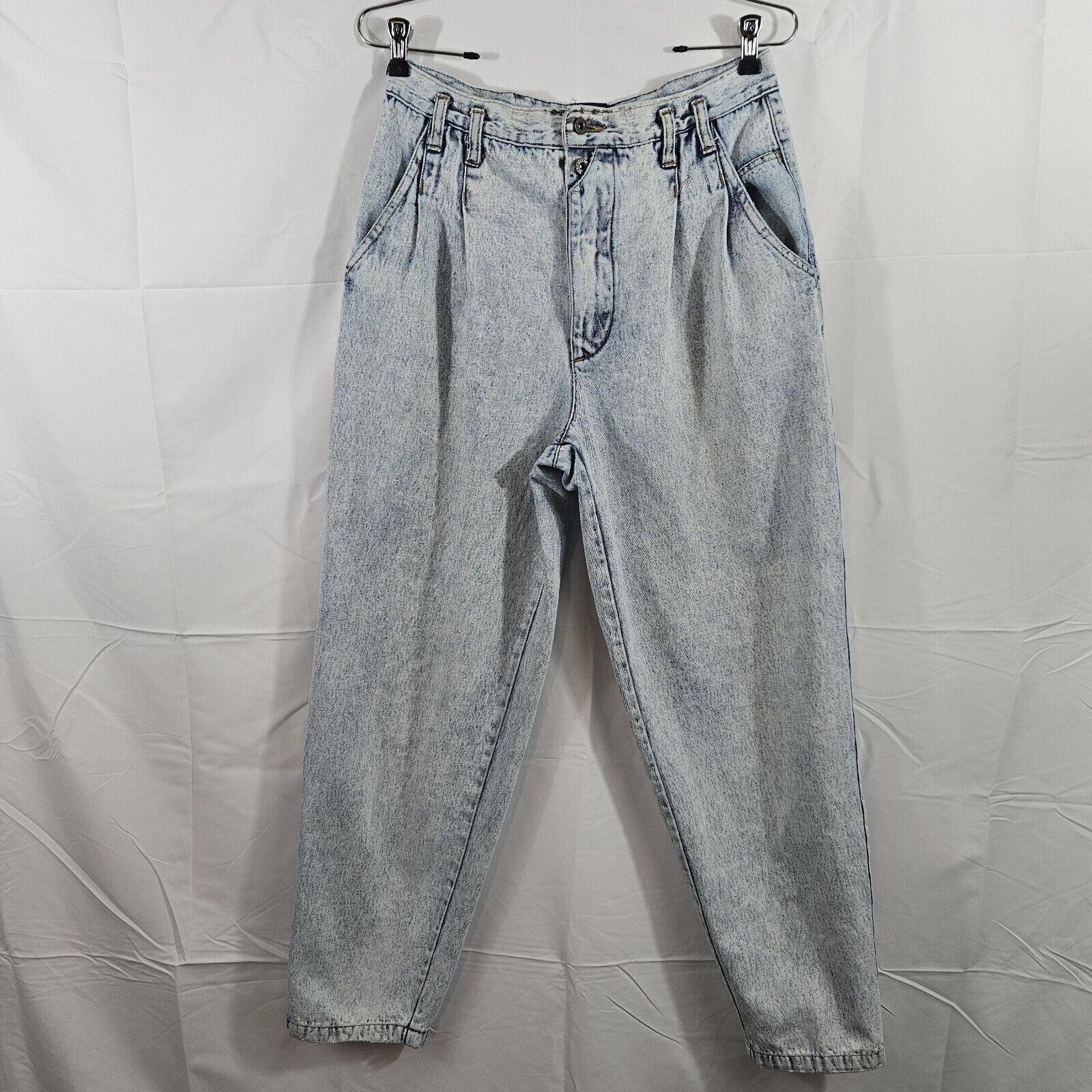 Vintage Xstatx High Waisted Pleated Denim Jeans Womens 31x30 (29x29.5) Acid Wash