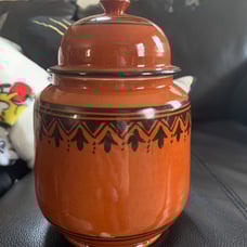 Moroccan Pottery Covered Jar by P Hariky