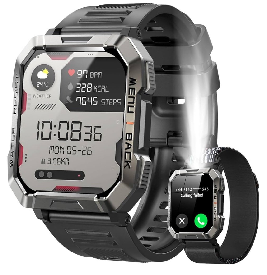 Military Smart Watch for Men/Women (Answer/Make Calls), 2.01